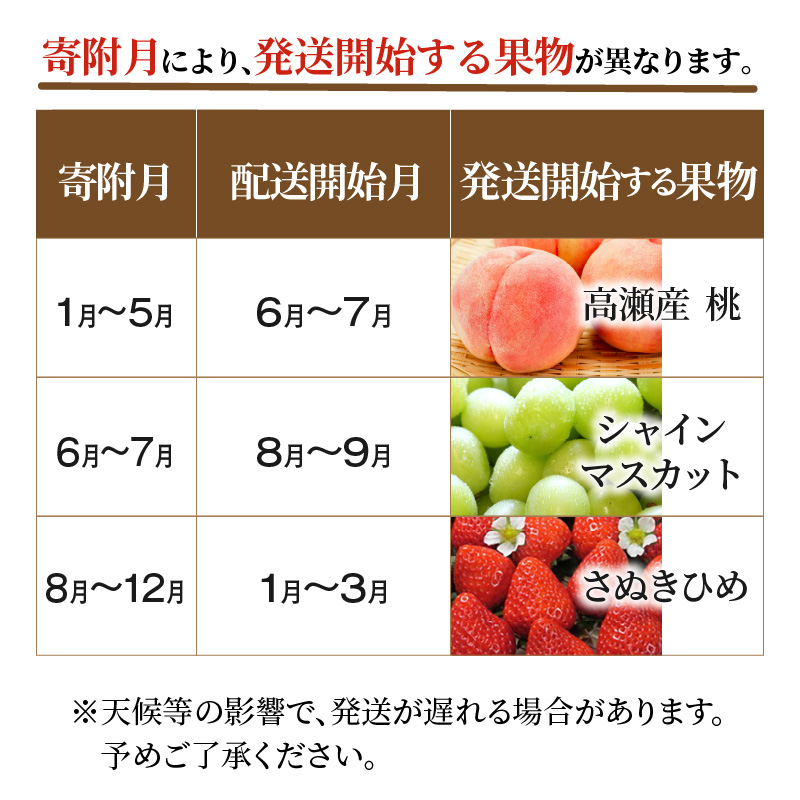 【配送不可地域：北海道・沖縄県・離島】産地厳選三豊のフルーツ３回定期便D_M64-0038