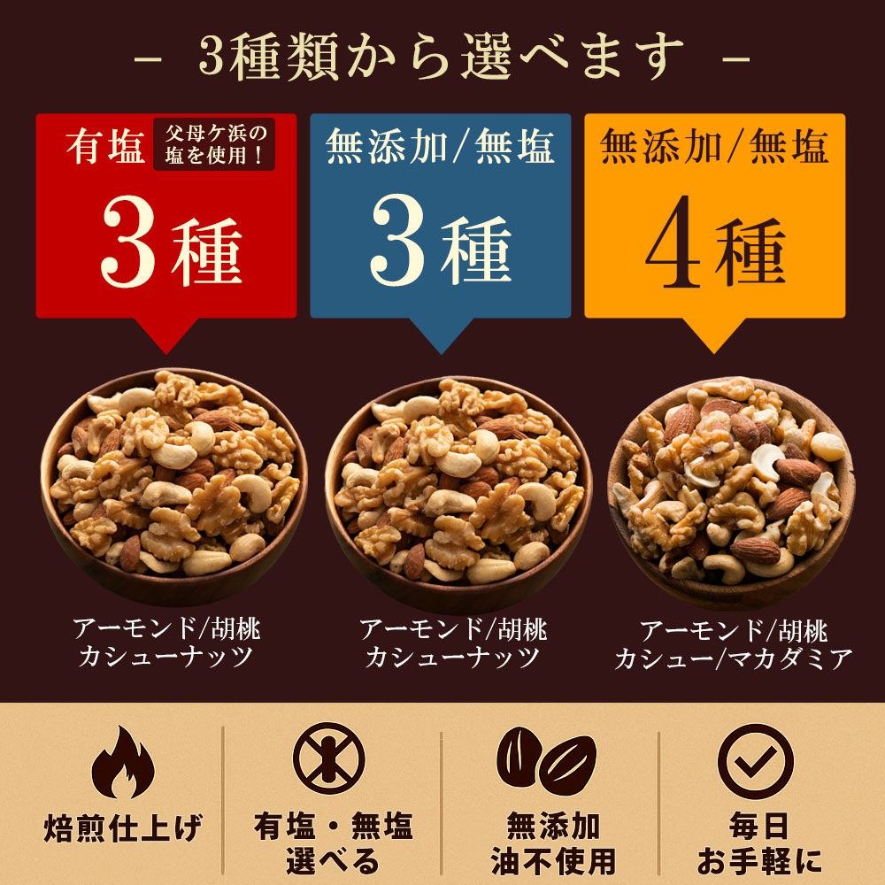 MH140-0185_【納税】焙煎ミックスナッツ(3種の有塩) 3.5kg(500g×7袋)