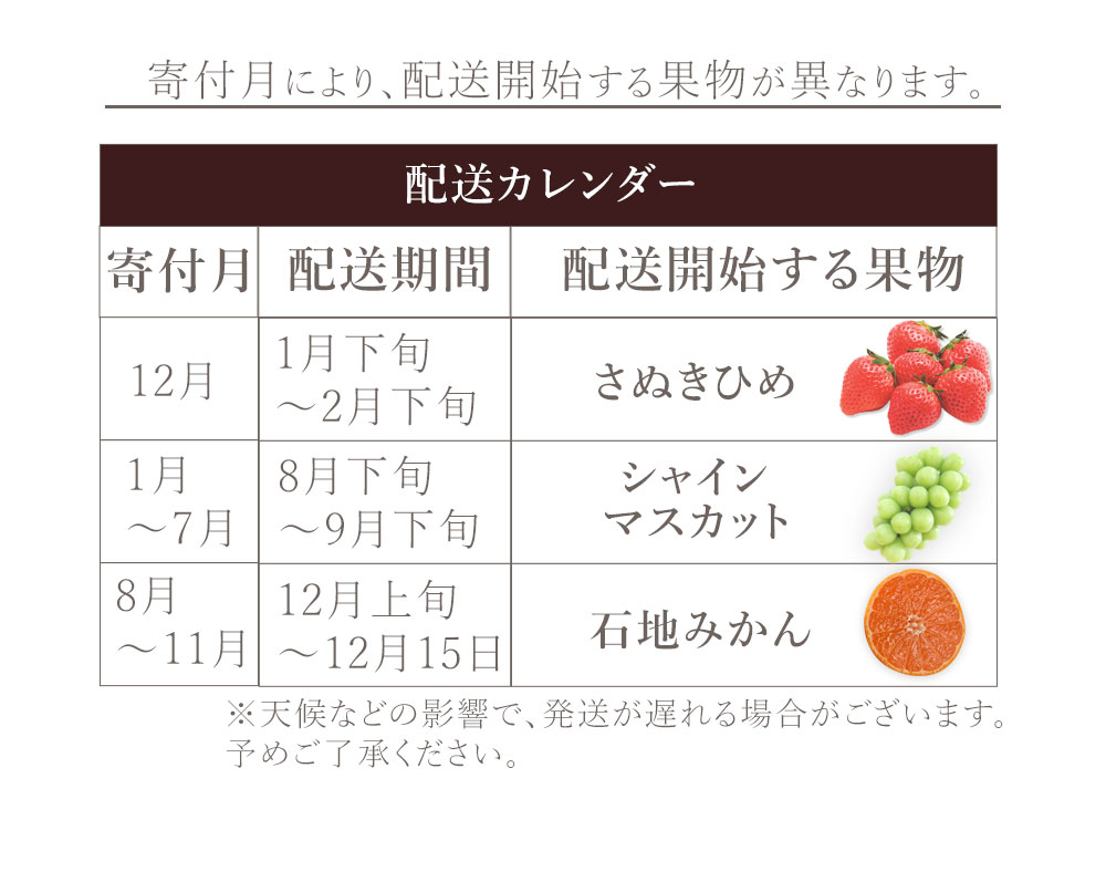 フルーツ定期便 3回 三豊市 特大シャインマスカット 800g さぬきひめいちご 400g 石地みかん　2.5kg【配送不可地域：北海道・沖縄県・離島】_M160-0037