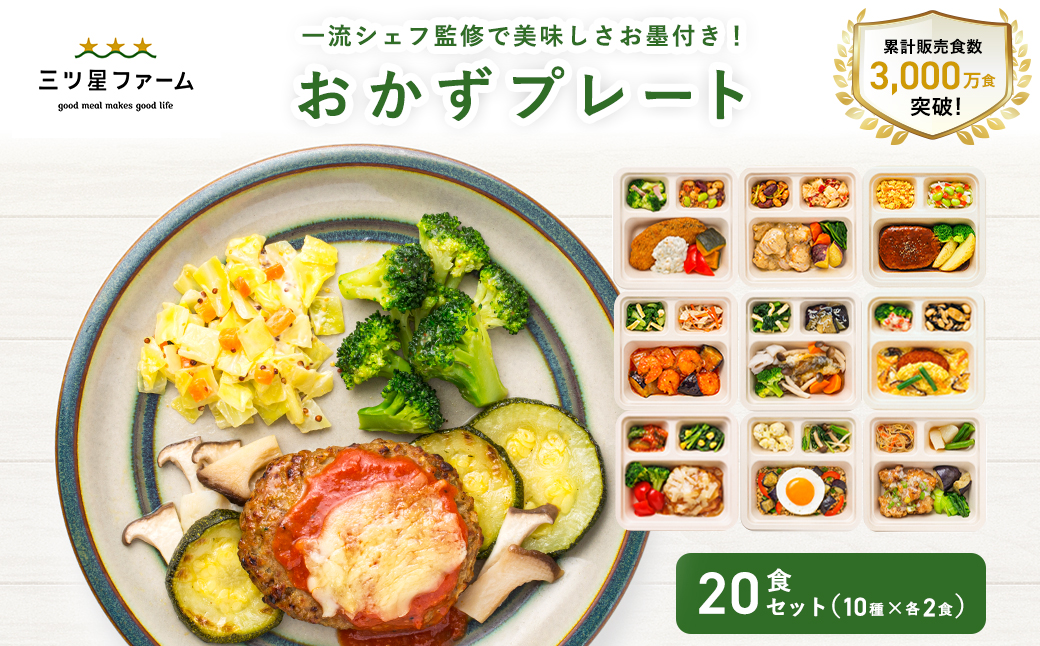 M161-0001-20_三ツ星ファームおかずプレート 20食セット