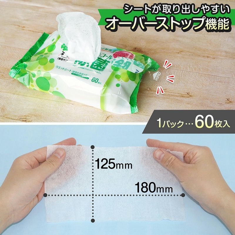 M89-0034_アラクリーネ ノンアルコール除菌シート (60枚×8P)×6袋×3か月