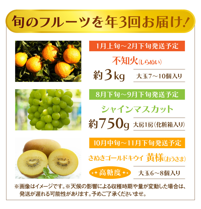 M72-0015_【さぬき讃フルーツ】認定品限定!人気のフルーツ定期便(年3回)