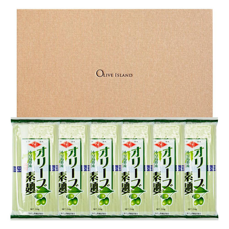 小豆島手延オリーブ素麺 1袋250g(50g×5束) 6袋 紙箱