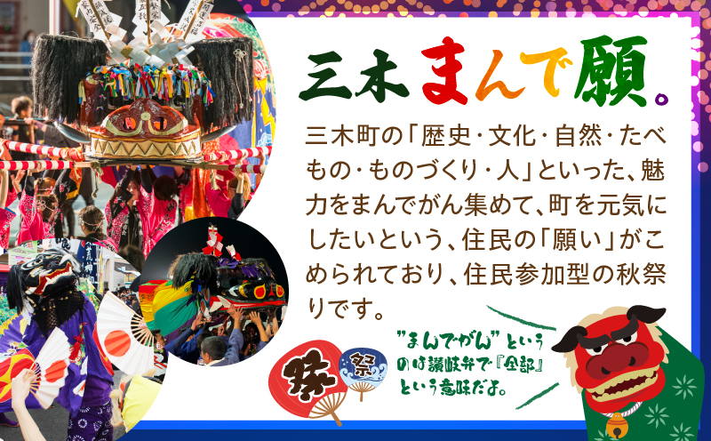 MIKI MANDEGAN 手ぬぐい（青） | 手ぬぐい イベント 地域の祭り 地域応援 獅子舞 お祭り 香川県 三木町 |_ mk158-011-02