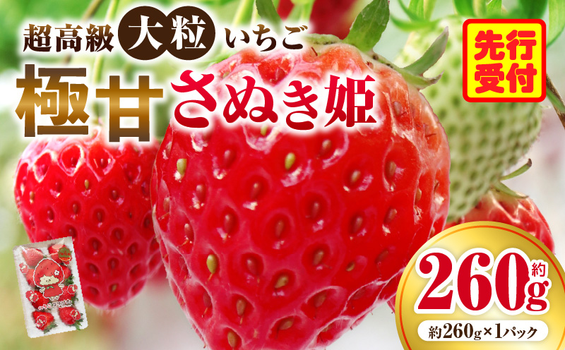 大粒いちご　極甘さぬき姫 約260g | 果物 フルーツ いちご フレッシュ ジューシー 香り 爽やか 春 真っ赤 旬の果物 人気 おすすめ 贈答 贈り物 青果物 糖度 香川県 三木町 |_mk165-015