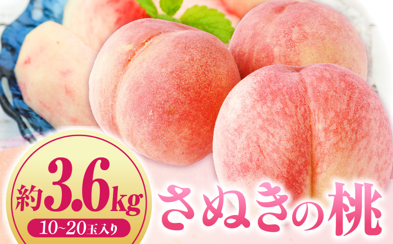 【先行受付】さぬきの桃　約3.6kg　(約1.8kg 5〜10玉入り×2箱) （さぬき市共通返礼品）  もも モモ 桃 果物 フルーツ さぬきの桃 香川県 三木町 青果物 デザート 旬 国産 おすすめ mk006-083