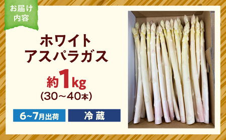 【先行予約】ホワイトアスパラガス約1kg（6〜7月出荷）|アスパラ アスパラガス ホワイトアスパラガス 新鮮 素材の味 夏野菜 直送 香川県 三木町|_mk002-003