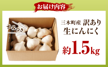 三木町産訳あり生にんにく 約1.5kg | にんにく 生にんにく ニンニク 訳あり 訳あり返礼品 訳あり品 野菜 新鮮 生野菜 香り豊か 栄養価が高い 肉厚 生 料理 スタミナ料理 家庭用 自宅用 香川県 三木町 |_mk006-044