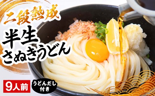 二段熟成半生さぬきうどん9人前 だし付き（鎌田醤油）  うどん 麺 麺類 麺類 加工品 食品 FAH-0095