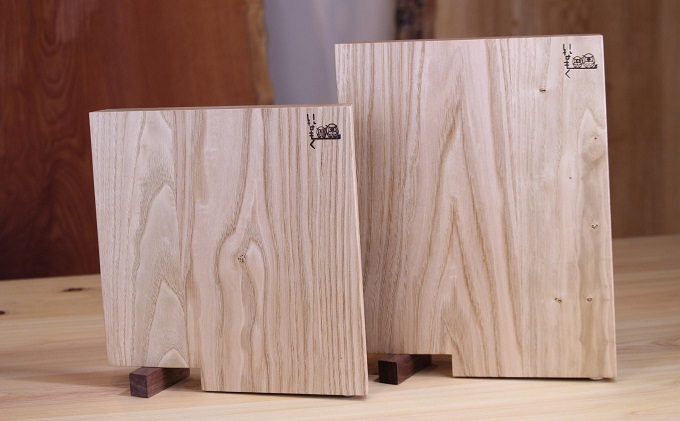 栗のまな板スタンド付き大 キッチン用品 食器 小皿 工芸品 