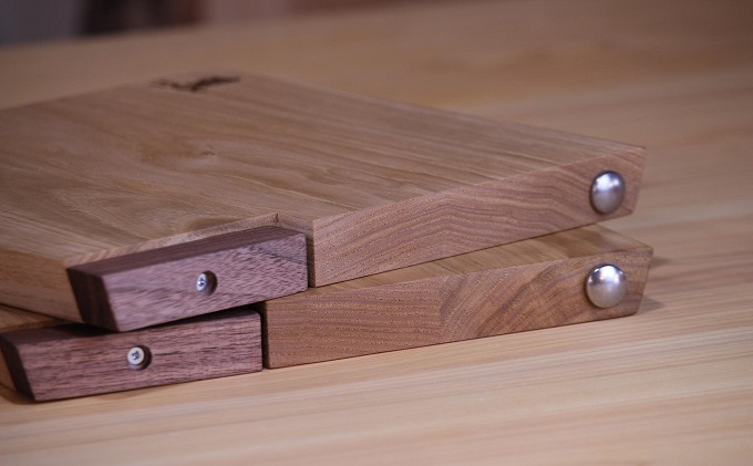 栗のまな板スタンド付き大 キッチン用品 食器 小皿 工芸品 