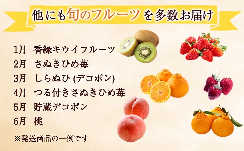 綾川町お勧めフルーツ定期便（年間12回） いちご びわ 桃 ピオーネ シャインマスカット デコポン 柿 キウイ 12