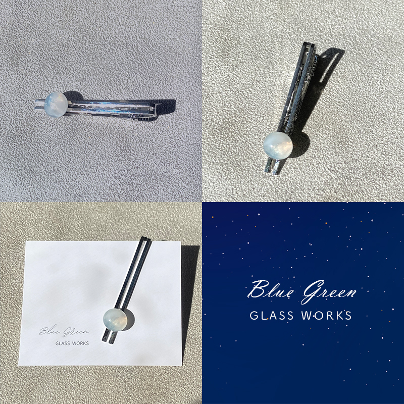 つやめくガラスのネクタイピン [ 雲 ]　ガラス細工 おしゃれ アクセサリー ファッション小物 ネクタイ ピン 日用品 雑貨 プレゼント 贈り物 香川県 綾川町