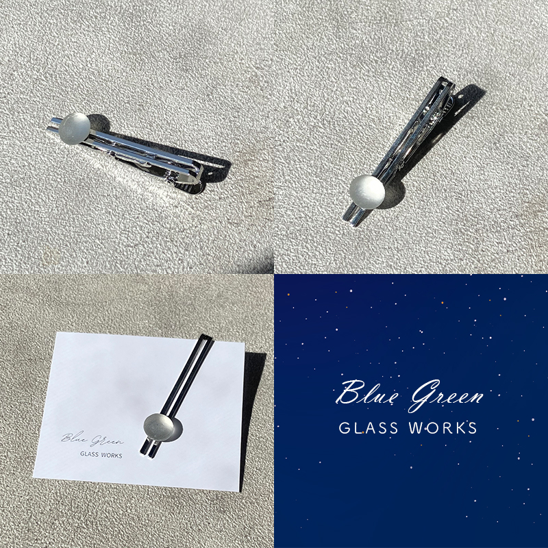 つやめくガラスのネクタイピン [ かすみ ]　ガラス細工 おしゃれ アクセサリー ファッション小物 ネクタイ ピン 日用品 雑貨 プレゼント 贈り物 香川県 綾川町