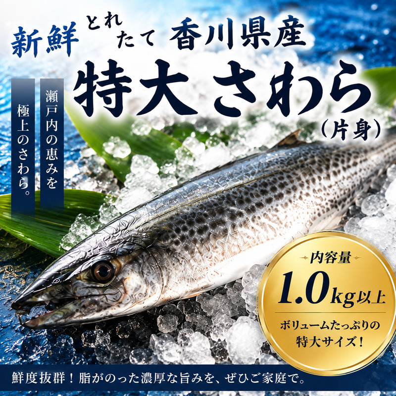 新鮮 とれたて 香川県産 特大さわら(片身) 1.0kg以上 さわら サワラ 鰆 魚 魚介 魚介類 切り身 片身 冷蔵 香川 香川県