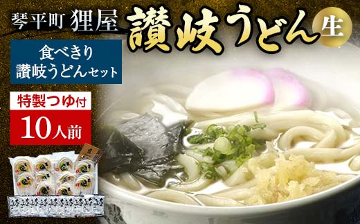 狸屋 食べきり讃岐うどん一番人気のかけつゆ付き 10人前 詰合せ 生うどん カレー つゆ うどん 本場 讃岐 讃岐うどん さぬきうどん ご当地 グルメ 名産品 食品 四国  F5J-204