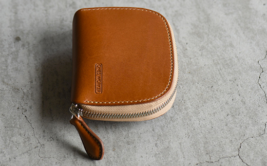 ファスナーウォレット 手のひらサイズのブッテーロ ショートサイズラウンドジップウォレット （キャメル） F5J-1051