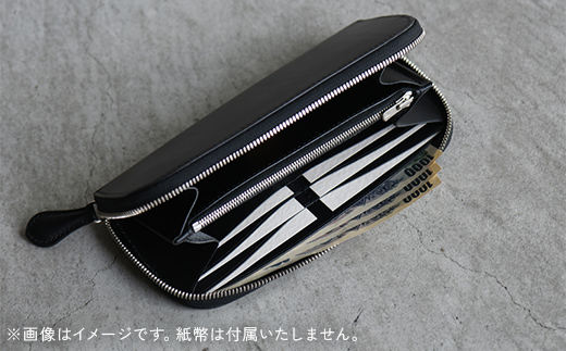 ロングサイズのラウンドファスナーウォレット ブッテーロ （ブラック） F5J-1044