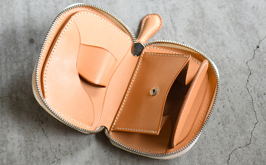 ファスナーウォレット 手のひらサイズのブッテーロ ショートサイズラウンドジップウォレット （ナチュラル） F5J-1050