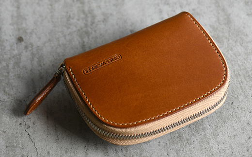 ファスナーウォレット 手のひらサイズのブッテーロ ショートサイズラウンドジップウォレット （キャメル） F5J-1051