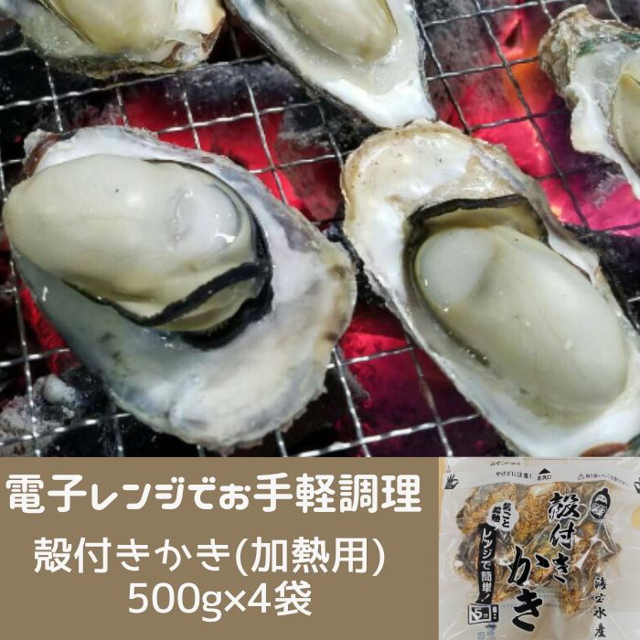 多度津町産 白方かき 電子レンジでお手軽調理　殻付きかき(加熱用)　500g×4袋【令和8年1月頃から4月頃までの期間限定出荷】【A-90】