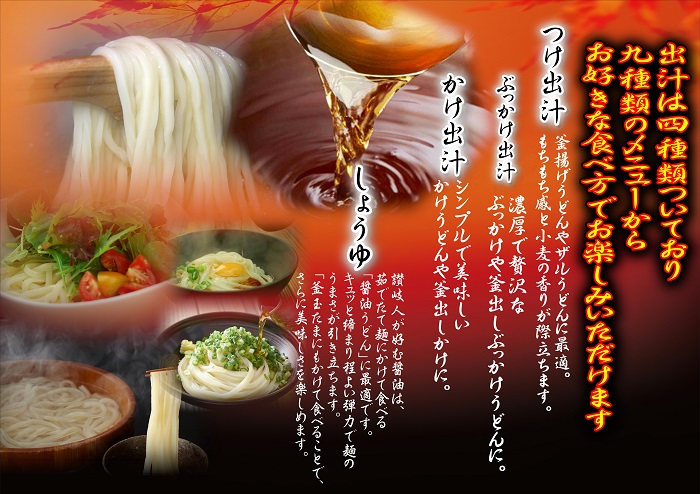 冷凍長持ち！本場うどん屋の純生讃岐うどん4種出汁セット【L-58】