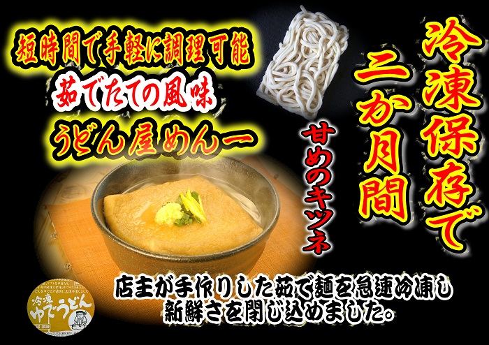 冷凍長持ち！甘めのキツネが絶妙な本場讃岐うどん屋茹で麺セット【A-124】