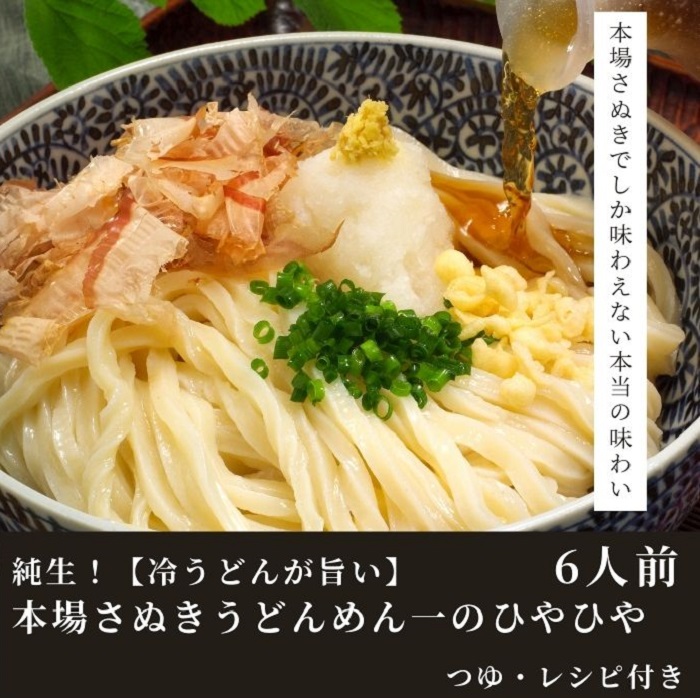 純生！【冷うどんが旨い】本場さぬきうどんめん一のひやひや(6人前)【L-40】