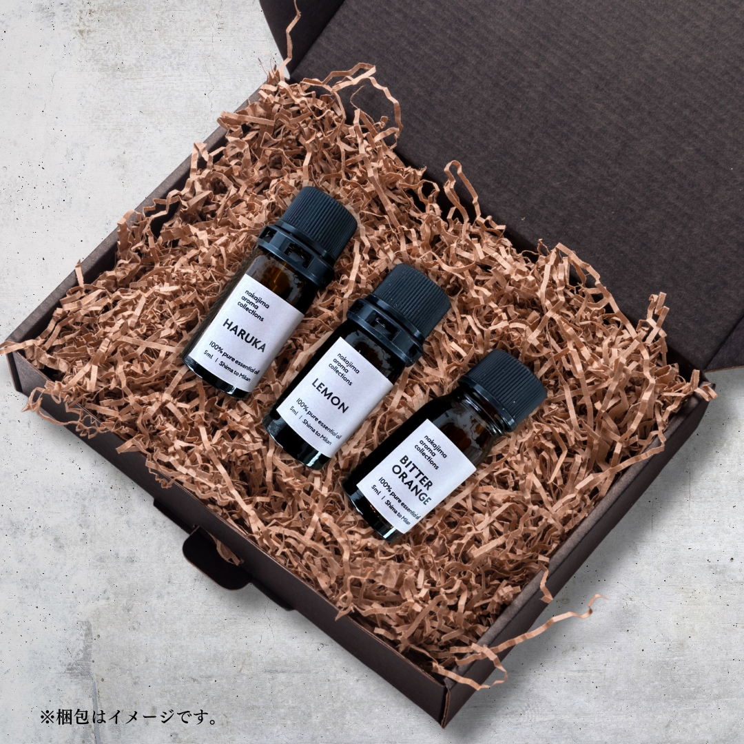 柑橘のエッセンシャルオイル 3点セット はるか 中島レモン ビターオレンジ 5ml×3本 愛媛県 松山市 中島産 島とみかん