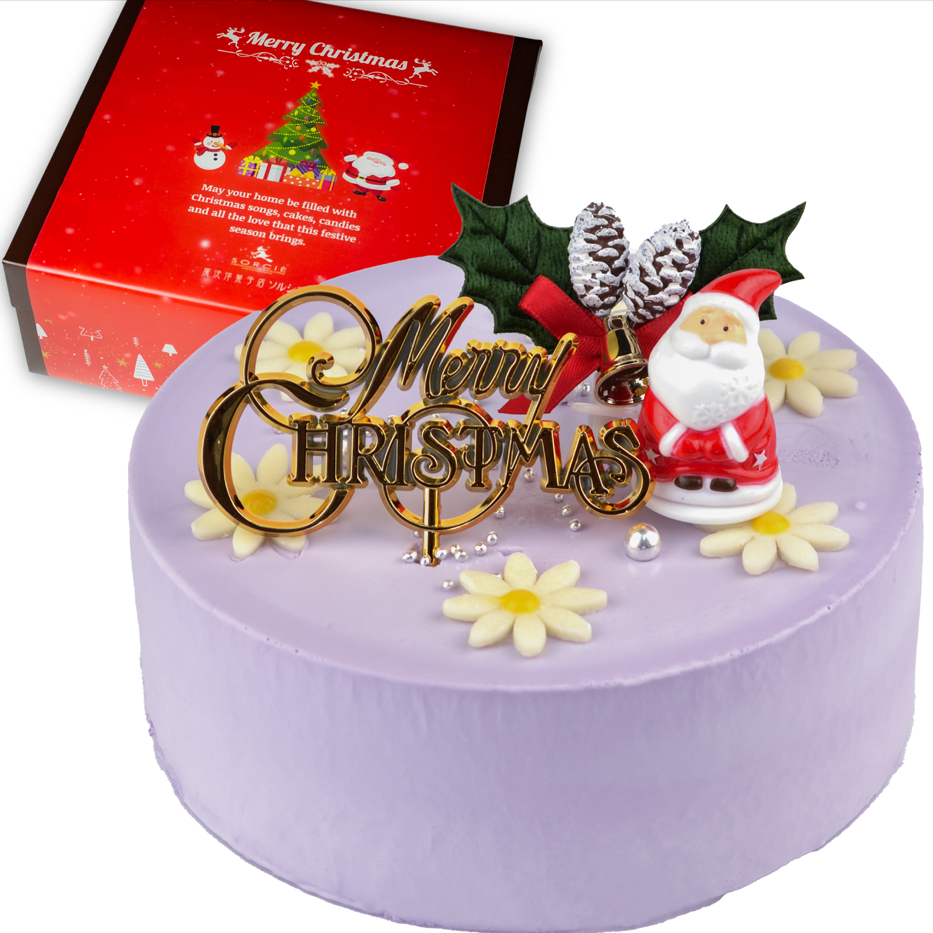 【着日指定可】クリスマスケーキ センイルケーキ 4号 直径13.5cm 2人〜4人分 285g 【クリスマス飾り付】【パステルパープル】 スイーツ ギフト | デザート ケーキ お菓子 洋菓子 冷凍 着日指定 お誕生日 誕生日 ギフト お祝い 愛媛県 松山市