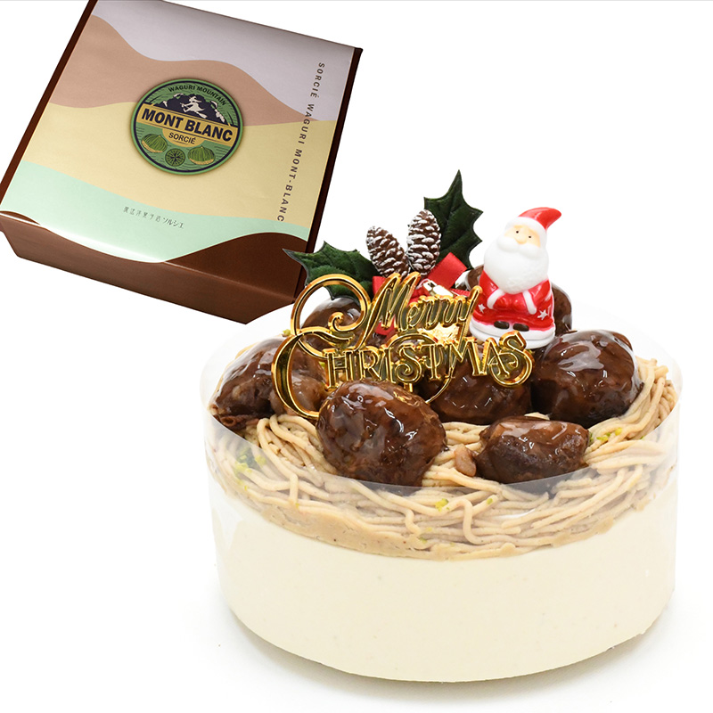 【着日指定可】クリスマスケーキ 和栗 モンブラン ホールケーキ 4号 直径13.5cm 2人〜4人分 470g 【クリスマス飾り付】 スイーツ ギフト | デザート ケーキ お菓子 洋菓子 冷凍 着日指定 お誕生日 誕生日 ギフト お祝い 愛媛県 松山市