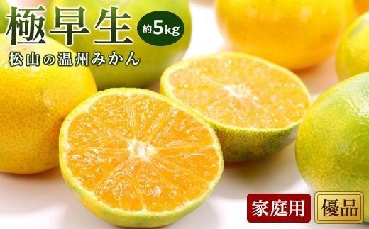 【2026年10月中旬頃から順次発送】温州みかん「極早生」＜優品・家庭用＞約5kg （ 愛媛産 愛媛県産 国産 愛媛みかん 愛媛蜜柑 愛媛ミカン みかん ミカン mikan 蜜柑 柑橘 フルーツ 果物 くだもの お取り寄せ 産地直送 数量限定 人気 おすすめ 愛媛県 松山市 送料無料 ）
