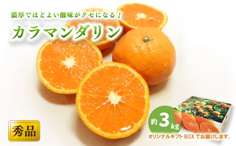 【2027年4月上旬頃から順次発送】カラマンダリン ＜秀品＞ 約3kg (M-L) ギフトBOX入り | みかん カラマンダリン 秀品 オレンジ 柑橘愛媛県 松山市 ココオ Koko'o