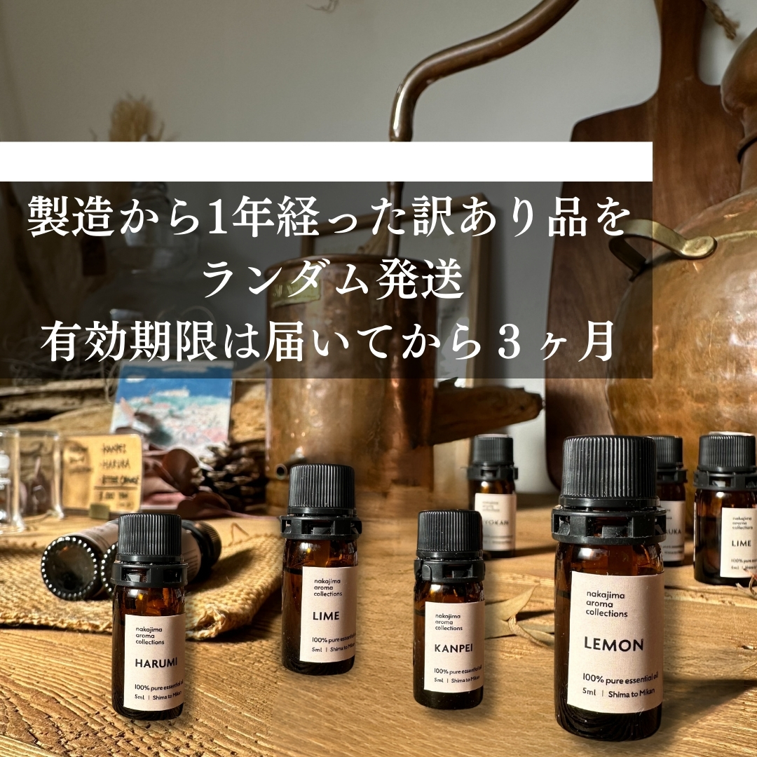 【訳あり】 柑橘のエッセンシャルオイル ランダム 3点セット 5ml×3本 愛媛県 松山市 中島産 島とみかん