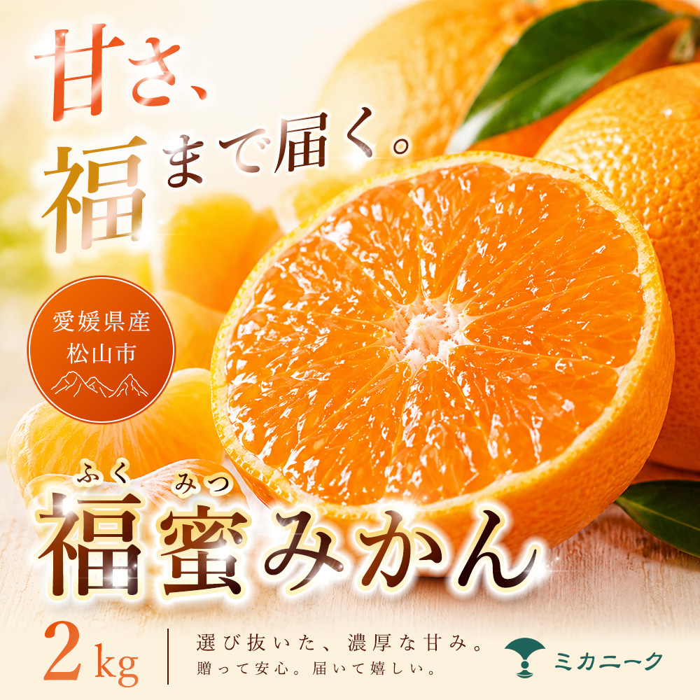 【いま注目されています】 濃密な甘さ 【 福蜜 みかん 】 2kg 愛媛県産 【2026年11月上旬頃から順次発送】 | 温州みかん ミカン mikan みかん 蜜柑 訳ありフルーツ 柑橘 果物 おすすめ お勧め お取り寄せ ギフト 愛媛県 松山市