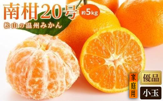 【2026年12月中旬頃から順次発送予定】 温州みかん「南柑20号」 <家庭用(優品)・小玉> 約5kg （ 愛媛産 愛媛県産 国産 愛媛みかん 愛媛蜜柑 愛媛ミカン みかん ミカン mikan 蜜柑 柑橘 フルーツ 果物 くだもの お取り寄せ 産地直送 数量限定 人気 おすすめ 愛媛県 松山市 送料無料 ）