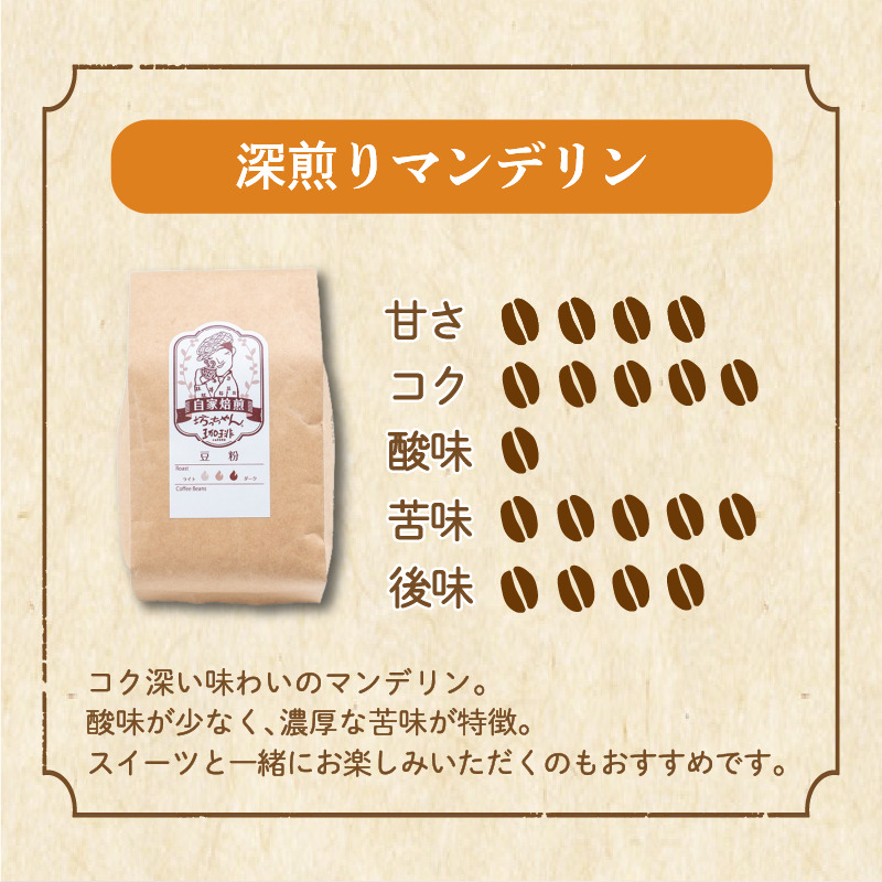 【ご自宅用】自家焙煎コーヒー200ｇ 豆 深煎り 坊っちゃん珈琲
