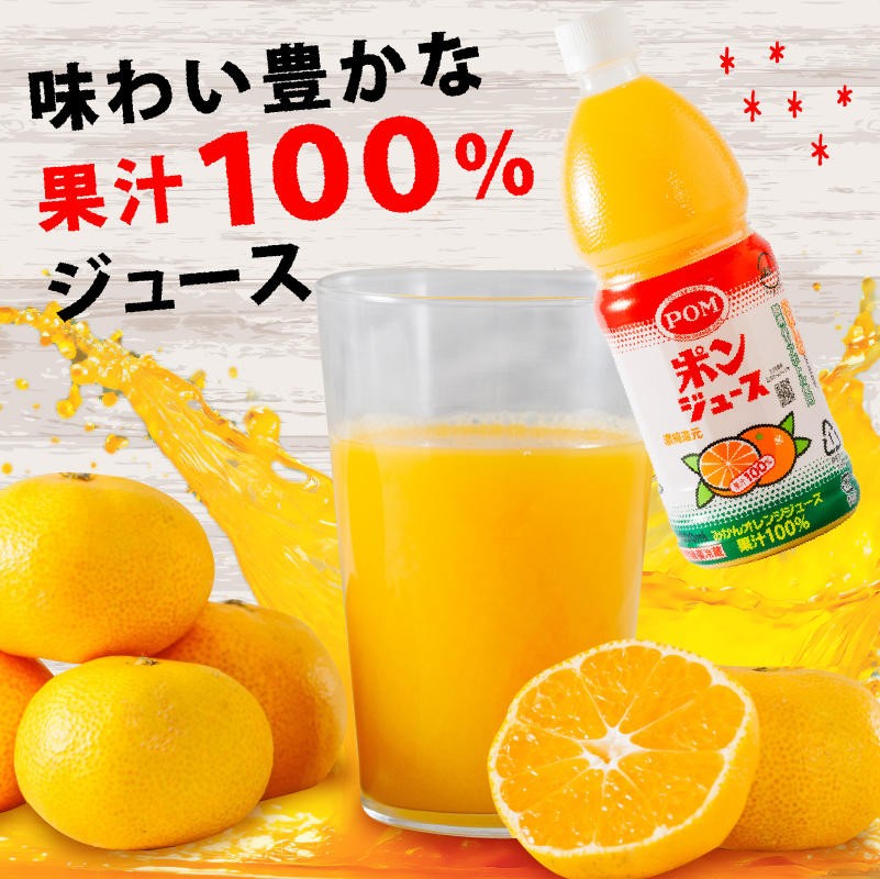 ポンジュース 4.8L ( 800ml × 6本 ) みかん ジュース みかんジュース オレンジジュース 果汁飲料 ペットボトル 果汁 100％ 飲料 愛媛県 松山市 人気おすすめ