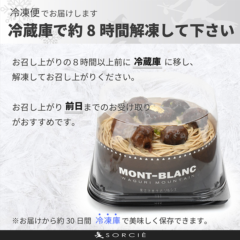 【着日指定可】クリスマスケーキ 和栗 モンブラン ホールケーキ 4号 直径13.5cm 2人〜4人分 470g 【クリスマス飾り付】 スイーツ ギフト | デザート ケーキ お菓子 洋菓子 冷凍 着日指定 お誕生日 誕生日 ギフト お祝い 愛媛県 松山市