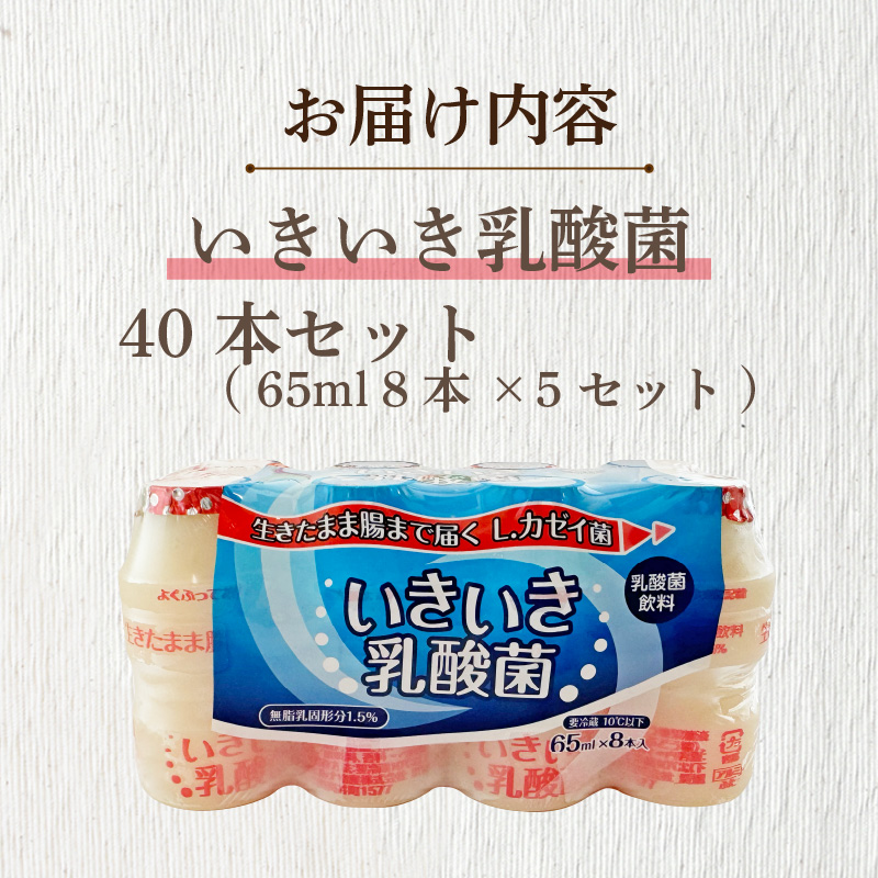 カゼイのちから いきいき乳酸菌 65ml 40本入 | 乳製品 乳酸菌飲料 飲み物 詰め合わせ セット ドリンク ドリンクタイプ 飲料 お取り寄せ 愛媛県 松山市