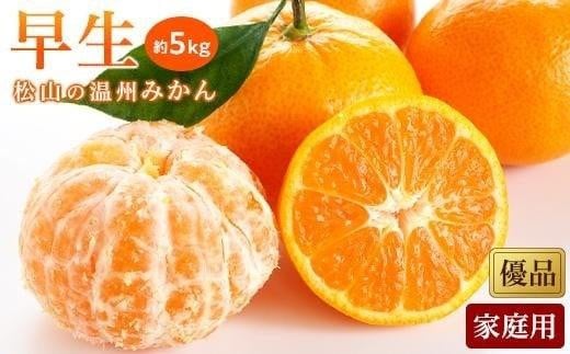 【2026年11月中旬頃から順次発送】温州みかん「早生」＜優品・家庭用＞約5kg （ 愛媛産 愛媛県産 国産 愛媛みかん 愛媛蜜柑 愛媛ミカン みかん ミカン mikan 蜜柑 柑橘 フルーツ 果物 くだもの お取り寄せ 産地直送 数量限定 人気 おすすめ 愛媛県 松山市 送料無料 ）