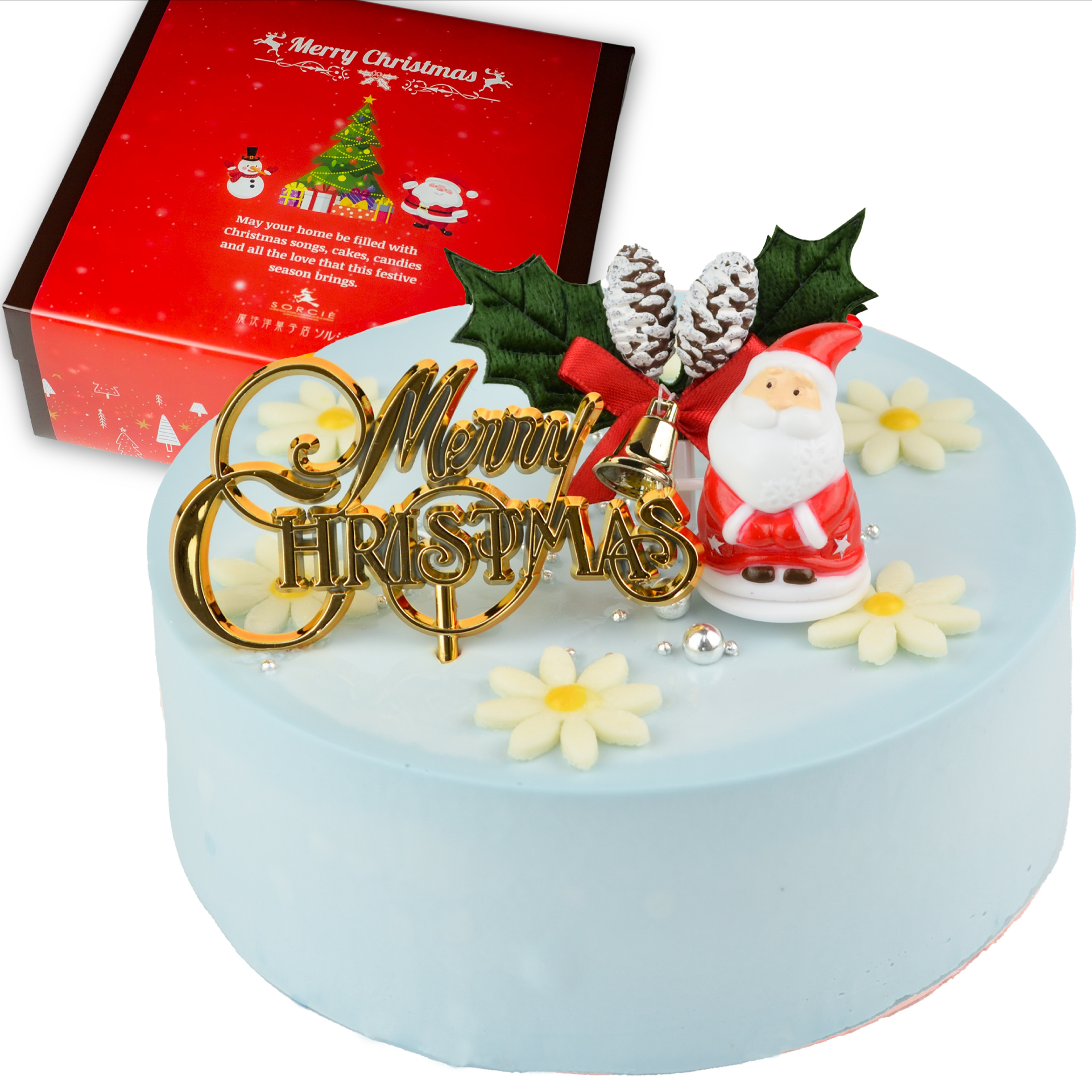 【着日指定可】クリスマスケーキ センイルケーキ 4号 直径13.5cm 2人〜4人分 285g 【クリスマス飾り付】【パステルブルー】 スイーツ ギフト | デザート ケーキ お菓子 洋菓子 冷凍 着日指定 お誕生日 誕生日 ギフト お祝い 愛媛県 松山市