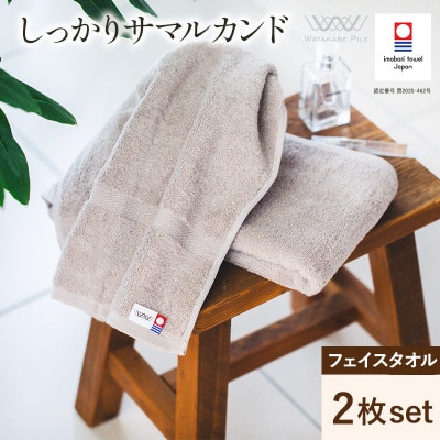 (今治タオル)しっかりサマルカンドフェイスタオル 2枚 グレー【IA05290FT2GY】【1610107】