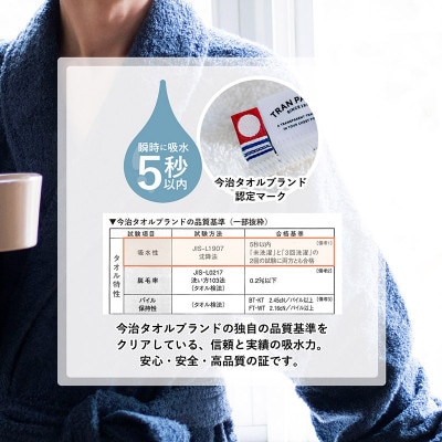 (今治タオル)HOTELALAバスローブ Lサイズ(ネイビー)【I003450LNV】【1667793】