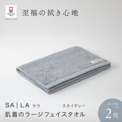 SALA 肌着のラージフェイスタオル 2枚セット スカイグレー [I001280SGY]【1485083】