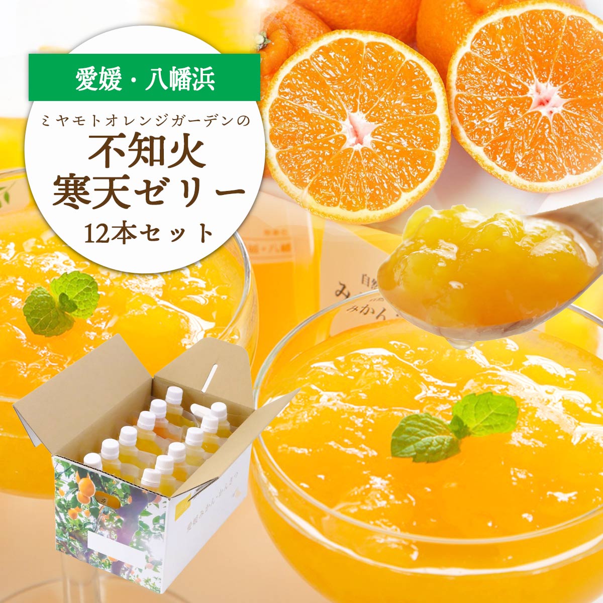 ゲル化剤・pH調整剤不使用!愛媛産 不知火寒天ゼリー 12本セット【D25-224】【1628746】 YWTAP165