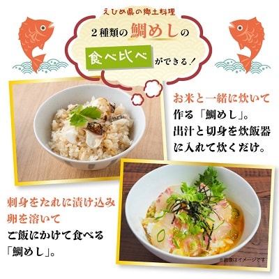 愛媛八幡浜産　天然真鯛を食べつくす 鯛めしセット【C26-2】【配送不可地域：離島】【1133994】