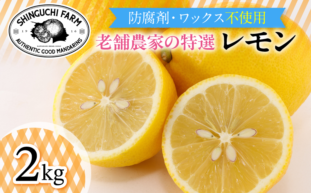 【皮まで食べられる】愛媛育ちのレモン 2kg 防腐剤・ワックス不使用【A70-76】【1624050】 YWTK075