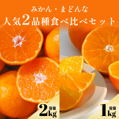 愛媛みかん2kg+まどんな1kg 人気2品種食べ比べ【C70-110】【1683877】