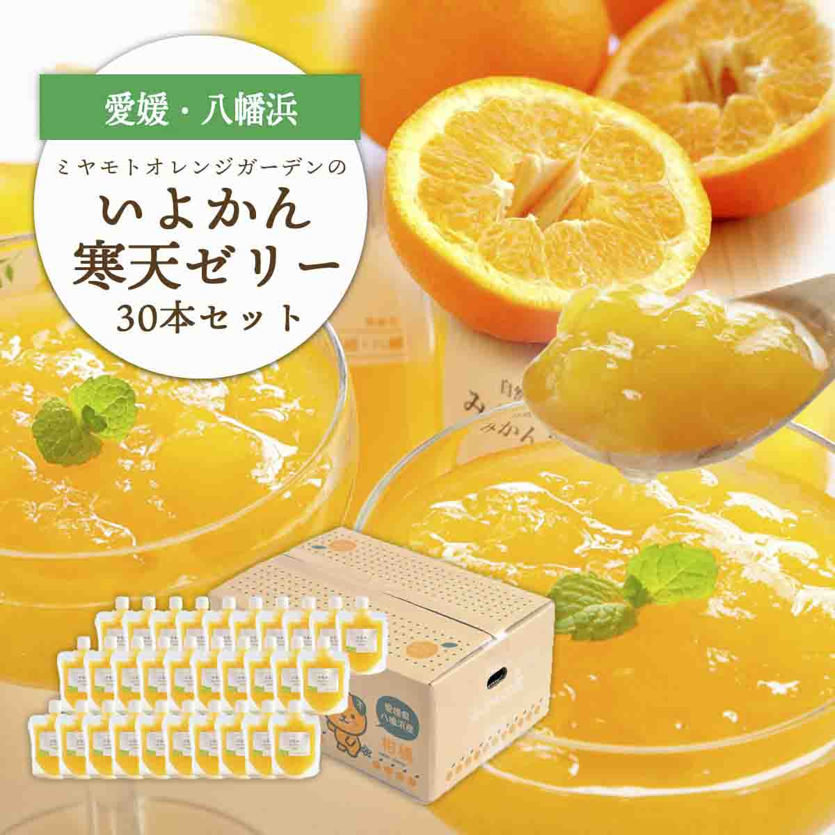 ゲル化剤・pH調整剤不使用!愛媛産 いよかん寒天ゼリー 30本セット【H25-240】【1630031】 YWTAP181